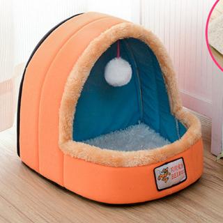Foldable Pet Dog Bed Cat House Pet Kennel Warm Cushion Puppy Bed Sponge Pet House Dog Nest With Toy Ball Pet Supplies
