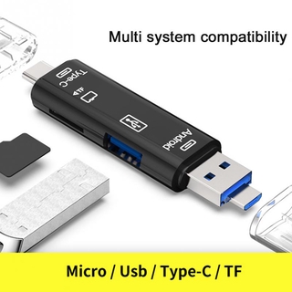 3 in 1 Type-C Card Reader Micro USB Type-C OTG Extension High Speed TF Memory for Computer/Phone