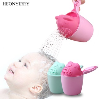 Cute Cartoon Baby Bath Caps Toddle Shampoo Cup Children Bathing Bailer Baby Shower Spoons Child Wash