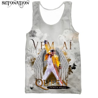 Rock Freddie Mercury Queen vest men/women New fashion cool 3D printed vest summer casual Harajuku st