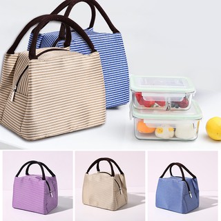 Japanese Style Insulation Lunch Bag Thermal Heat Preservation Aluminum Foil Fresh Keeping Bag Stripe