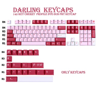140 Key PBT GMK Darling Keycaps Cherry Profile DYE SUB Japanese Keycap For Cherry MX Switch Mechanical Keyboards (1)