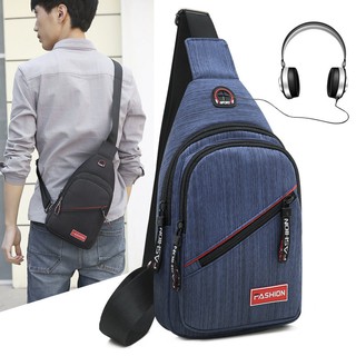 USB charging New messenger bag sling bag Men fashion body bag Canvas Shoulder Chest Pack Crossbody Bag Casual Waist bag for men 414