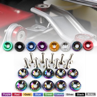 【Ready Stock】❏10pcs M6 JDM Car Modified Hex Fasteners Fender Washer Bumper Engine Concave Screws Car