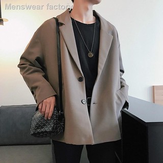♣№Casual Men Blazer High Quality Loose Fit Men's Suit Jacket Business Blazers Male New Spring Autumn Retro Coats Fashion Brand Ins Clothes