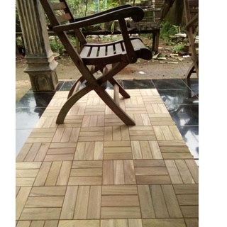 Modern.. parquete / Teak Wood Floor Roasted Install 30x30 Special 65