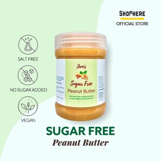 Jam’s Sugar Free Peanut Butter Sweetened with Sucralose (300 grams - 400 grams) Cashew Almond Oil