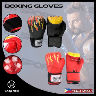 Ready Stock Boxing Gloves MMA Karate Kick Boxing Boxing Equipment Flame boxing set