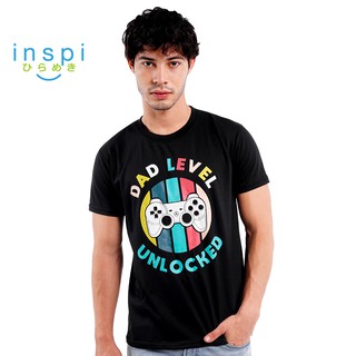 INSPI Tees Dad Level Graphic Statement Mens Tshirt in Black shirt For Men Trendy Tee Mens Tops