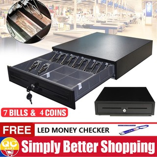 Metal Cash Register Drawer Cash Tray Checker Money Drawer Box With Lock and Key