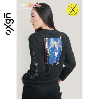 OXGN Ladies' Limited Edition Pretty Guardian Sailor Moon Long-sleeved T-Shirt With Backprint (Black)