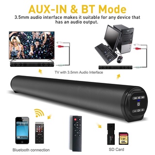 ❇⚡In Stock⚡ [With Remote] BS10 23 Inch Sound Bar 40W Wired Wireless Bluetooth 5.0 TV Soundbar With S