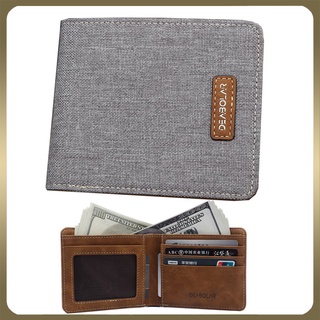 New Style Simple Canvas Mens Wallet Short Bifold Wallet for Men