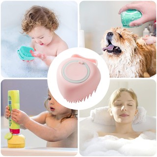 [boutique]Pet Grooming Shampoo Dispenser Dog Bath Massage Brush Comb Bathroom Shower Brush for Dogs (7)