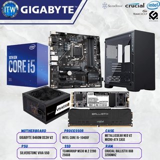 Intel i5-10400F,B460M DS3H V2,MetallicGear Neo V2,VIVA 550,TeamGroup MS30 256gb,Crucial 8gb Bundle (1)