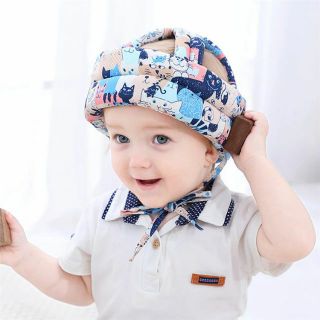 Baby helmet safety cap soft adjustable thick cotton protective hat breathable no bumps head