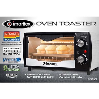 ☾✱Imarflex 9 Liter Oven Toaster IT-902S Stainless