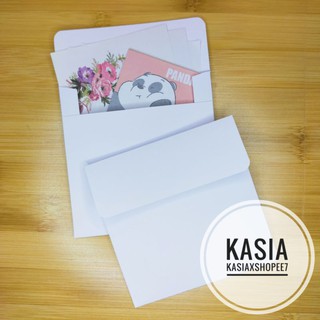 [KASIA] 3.75"x3.75" Square White 200GSM & Kraft 115GSM Stationary Kraft/Paper Board Envelope Card (3)
