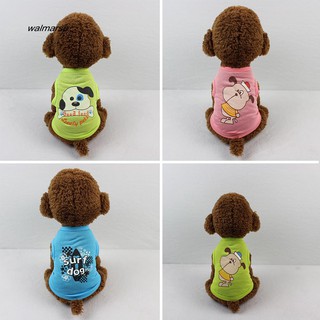 Pet Clothes Summer Cartoons Print Sleeveless T-shirt Puppy Dog Cat Vest