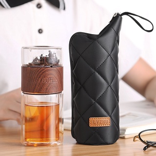 ONEISALL Tea Water Bottle Travel Drinkware Portable Double Wall Glass Tea Infuser Tumbler Stainless
