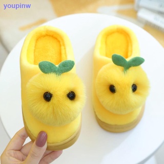 Children s cotton slippers 2020 winter new boys and girls cartoon plush home warmth non-slip thick-soled baby slippers
