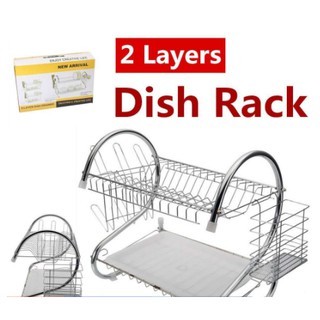2 Layer Stainless Dish Drainer Rack (6)