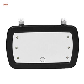 Shas 6 LED Lights Car Sun Visor Mirror Makeup Sun-Shading Cosmetic Mirror Clip Automobile Make Up Mirror with Touch Screen