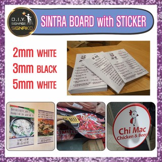 High Quality Sintra Board with Sticker / Customized Printing Menu Wall Decoration Sign Logo Signage
