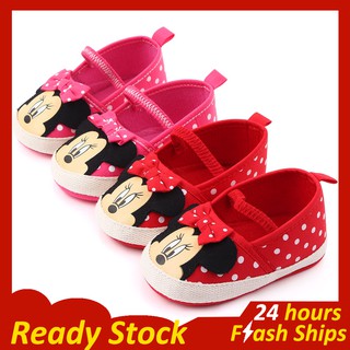 Baby Shoes Red Cartoon Cute Shose for Baby Mickey Dots Infant Shoes Toddler Soft Soled Shoes