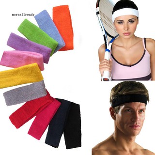 was7_Outdoor Sport Sweatband Headband Yoga Gym Unisex Stretch Solid Color Hair Band