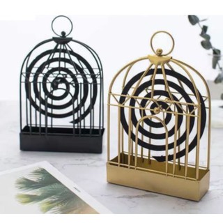 New Birdcage Shape Iron Mosquito Coil Holder Mosquito Repellent Incense Rack Burner Holder