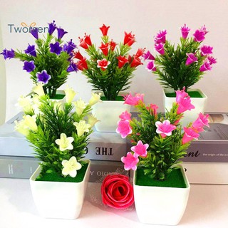 Tworsen 1Pc Artificial Flower Lilium Casa Blanca Plant Bonsai