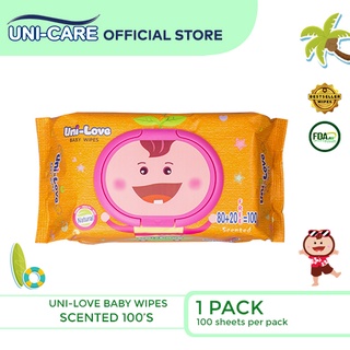 UniLove Powder Scent Baby Wipes 100's Pack of 1