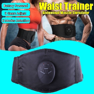 （A-TION）Muscle Vibration Abdominal Trainer Body Slimming Belt ABS Massager Abdominal Stimulator Waist Support Fat Burning Weight Loss
