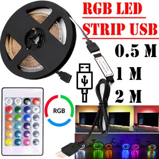 RGB LED Strip USB 5V PC TV Backlight LED Strip Remote RGB Lights