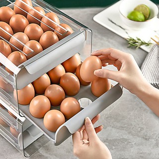 Kitchen egg box holder fresh storage box plastic refrigerator with egg box anti-drop egg box drawer