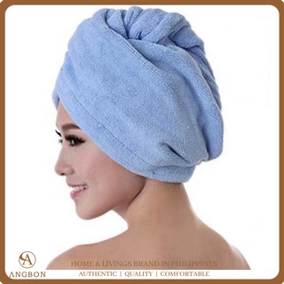 Angbon Microfiber Hair Drying Bath Towel Cap Spa Wrap Quick Bath (1)
