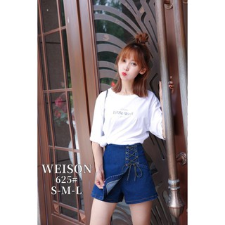 Korean fashion denim culottes/summer culottes/Asymmetry (2)