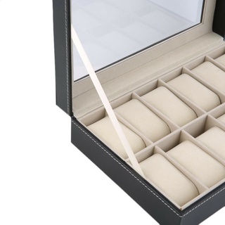 box●✢◐12 Slots Grids Watch Storage Organizer Case PVC Leather Jewelry Display Box (4)