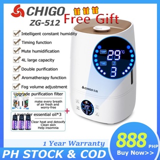CHIGO ZG-512 Air Humidifier Smart Touch Silent Aromatherapy Timing Antibacterial 4L Large Capacity