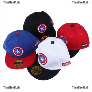【TimeHee11】Kids Captain America Embroidery Cotton Baseball Cap Snapback Hat