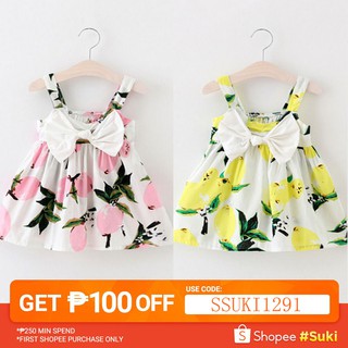 ⚡⏰⚡✨KIDSUP-Baby Girls Summer Floral Dress Lemon Print