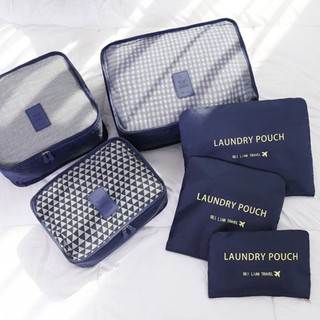6 pcs Luggage Organizer Bag Travel Storage Suitcase Bag Laundry Pouch Cube Mesh Luggage Bag