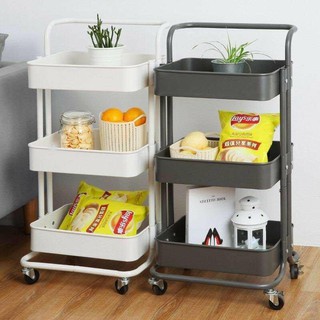 3 Tier Utility Vehicle Multipurpose Storage Trolley Carbon Steel Cart Simple Fashion Beauty