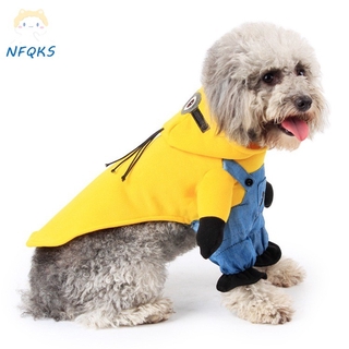 Dog clothes cartoon little yellow man pet clothes hoodie cat clothes (2)