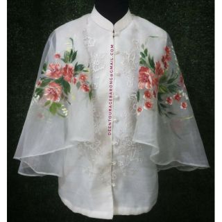 Ladies Barong Cape/Organza/handpainted,embroidery