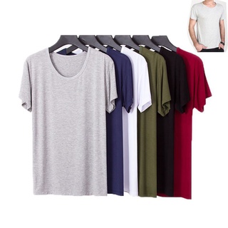 【best selling】L-6XL Men T shirt Modal Cotton Soft Comfy Undershirts Male Short Sleeve Tees Casual Su