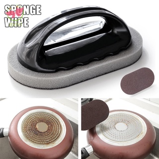 Emery Sponge Brush Cleaning Scrub with Handle Grip Sink Pot Bowl Kitchen Cleaning Tool