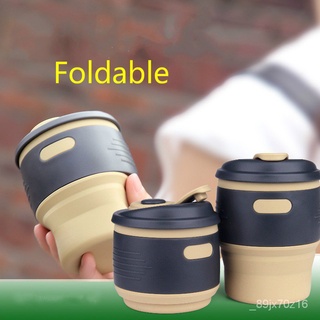 350ml Multi-function Foldable Silica Gel Instant Coffee Cup Leak Proof Coffee a3am