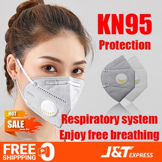Disposable KN95 Mask Valved Face Mask KN95 Protection Face Mask Grey White Reuse Mask 1PC